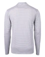 Texas Longhorns 100 Years at DKR Cutter & Buck Virtue Eco Pique Micro Stripe Recycled Mens Quarter Zip Polished/White Mannequin Back