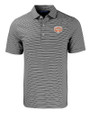 Texas Longhorns 100 Years at DKR Cutter & Buck Forge Eco Double Stripe Stretch Recycled Mens Polo Black/White Mannequin