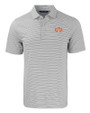 Texas Longhorns 100 Years at DKR Cutter & Buck Forge Eco Double Stripe Stretch Recycled Mens Polo Polished/White Mannequin