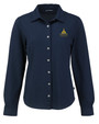 University of Notre Dame: For Good Cutter & Buck Advantage Tri-Blend Eco Soft Pique Long Sleeve Knitted Womens Button Down LYN_MANN_HG 1