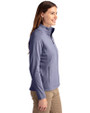 Georgia Tech Yellow Jackets Alumni Cutter & Buck Adapt Eco Knit Heather Recycled Womens Full Zip Navy Blue Heather Side
