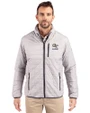 Georgia Tech Yellow Jackets Alumni Cutter & Buck Rainier PrimaLoft®  Mens Big and Tall Eco Insulated Puffer Jacket Polished Medium Gray Front