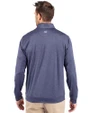 Georgia Tech Yellow Jackets Alumni Cutter & Buck Stealth Heathered Quarter Zip Mens Pullover Liberty Navy Back