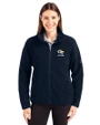 Georgia Tech Yellow Jackets Alumni Cutter & Buck Cascade Eco Fleece Womens Full Zip Jacket Navy Blue Front