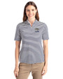 Georgia Tech Yellow Jackets Alumni Cutter & Buck Virtue Eco Pique Stripe Recycled Womens Top Navy Blue Front