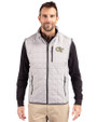 Georgia Tech Yellow Jackets - Cutter & Buck Rainier PrimaLoft® Mens Big and Tall Eco Insulated Full Zip Puffer Vest Polished Medium Gray Front