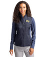 Georgia Tech Yellow Jackets - Cutter & Buck Stealth Hybrid Quilted Womens Full Zip Windbreaker Jacket Liberty Navy Front