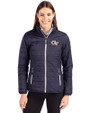 Georgia Tech Yellow Jackets - Cutter & Buck Rainier PrimaLoft®  Womens Eco Insulated Full Zip Puffer Jacket Dark Navy/Silver Front