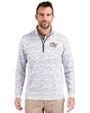 Georgia Tech Yellow Jackets - Cutter & Buck Traverse Stretch Eco Camo Print Quarter Zip Mens Pullover Charcoal Front