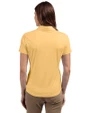 Georgia Tech Yellow Jackets Alumni Cutter & Buck Prospect Eco Textured Stretch Recycled Womens Short Sleeve Polo Desert Back