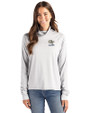 Georgia Tech Yellow Jackets Alumni Cutter & Buck Coastline Epic Comfort Recycled Womens Funnel Neck CONCRETE Front