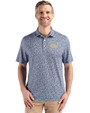 Georgia Tech Yellow Jackets - Cutter & Buck Pike Eco Flora Print Recycled Mens Polo Navy Blue Front