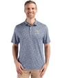 Georgia Tech Yellow Jackets Alumni Cutter & Buck Pike Eco Flora Print Recycled Mens Polo Navy Blue Front
