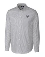 Oakland Golden Grizzlies Cutter & Buck Stretch Oxford Stripe Mens Big and Tall Long Sleeve Dress Shirt Charcoal Mannequin