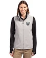 Oakland Golden Grizzlies Cutter & Buck Charter Eco Recycled Full-Zip Womens Vest Polished Medium Gray Front