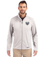 Oakland Golden Grizzlies Cutter & Buck Evoke Softshell Recycled Full Zip Mens Jacket CONCRETE Front