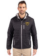 Oakland Golden Grizzlies Cutter & Buck Rainier Primaloft Eco Mens Full Zip Hooded Jacket Black Front