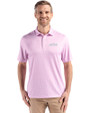 New York Jets Mono Cutter & Buck Pike Eco Diamond Dot Print Recycled Mens Polo Gelato Fuchsia Front