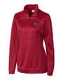 Binghamton Rumble Ponies Clique Helsa  Performance Womens Half Zip Pullover Sweatshirt Darkest Red Mannequin
