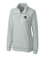 Binghamton Rumble Ponies Clique Helsa  Performance Womens Half Zip Pullover Sweatshirt Light Grey Mannequin