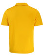 Mannequin back view of a College Gold Cutter & Buck Prospect Eco Textured Stretch Recycled Mens Short Sleeve Polo