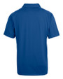 Mannequin back view of a Tour Blue Cutter & Buck Prospect Eco Textured Stretch Recycled Mens Short Sleeve Polo