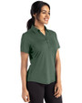 Green Bay Packers Cutter & Buck Forge Eco Stretch Recycled Womens Short Sleeve Polo Dark Hunter Heather Side