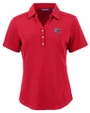 New England Patriots NFL Helmet Cutter & Buck Forge Eco Stretch Recycled Womens Short Sleeve Polo Cardinal Red Mannequin