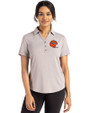Cincinnati Bengals Historic Cutter & Buck Forge Eco Stretch Recycled Womens Short Sleeve Polo Polished Medium Gray Front