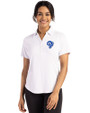 Los Angeles Rams Historic Cutter & Buck Forge Eco Stretch Recycled Womens Short Sleeve Polo White Front