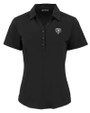 Chicago Bears Mono Cutter & Buck Forge Eco Stretch Recycled Womens Short Sleeve Polo Black Mannequin