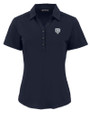 Chicago Bears Mono Cutter & Buck Forge Eco Stretch Recycled Womens Short Sleeve Polo Navy Blue Mannequin