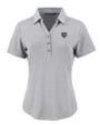 Chicago Bears Mono Cutter & Buck Forge Eco Stretch Recycled Womens Short Sleeve Polo Polished Medium Gray Mannequin