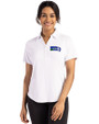 Seattle Seahawks Historic Cutter & Buck Forge Eco Stretch Recycled Womens Short Sleeve Polo White Front