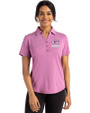 Green Bay Packers Mono Cutter & Buck Forge Eco Stretch Recycled Womens Short Sleeve Polo Gelato Heather Front