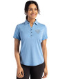 Jacksonville Jaguars Mono Cutter & Buck Forge Eco Stretch Recycled Womens Short Sleeve Polo Dark Atlas Heather Front