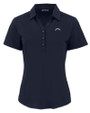 Los Angeles Chargers Cutter & Buck Forge Eco Stretch Recycled Womens Short Sleeve Polo Navy Blue Mannequin