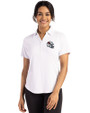 Arizona Cardinals NFL Helmet Cutter & Buck Forge Eco Stretch Recycled Womens Short Sleeve Polo White Front