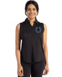 Indianapolis Colts Cutter & Buck Forge Eco Stretch Recycled Womens Sleeveless Polo Black Front