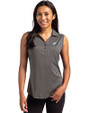 Philadelphia Eagles Cutter & Buck Forge Eco Stretch Recycled Womens Sleeveless Polo Dark Black Heather Front