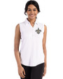 New Orleans Saints Cutter & Buck Forge Eco Stretch Recycled Womens Sleeveless Polo White Front