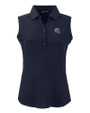 New England Patriots NFL Helmet Cutter & Buck Forge Eco Stretch Recycled Womens Sleeveless Polo Navy Blue Mannequin