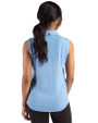 Carolina Panthers Historic Cutter & Buck Forge Eco Stretch Recycled Womens Sleeveless Polo Dark Atlas Heather Back