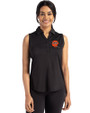 Cincinnati Bengals Historic Cutter & Buck Forge Eco Stretch Recycled Womens Sleeveless Polo Black Front
