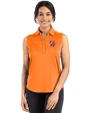 Tampa Bay Buccaneers Historic Cutter & Buck Forge Eco Stretch Recycled Womens Sleeveless Polo Orange Burst Front