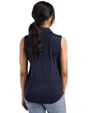 Chicago Bears Mono Cutter & Buck Forge Eco Stretch Recycled Womens Sleeveless Polo Navy Blue Back