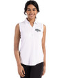 Denver Broncos Mono Cutter & Buck Forge Eco Stretch Recycled Womens Sleeveless Polo White Front