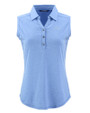 Los Angeles Chargers Mono Cutter & Buck Forge Eco Stretch Recycled Womens Sleeveless Polo Dark Atlas Heather Mannequin