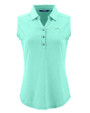 Los Angeles Chargers Mono Cutter & Buck Forge Eco Stretch Recycled Womens Sleeveless Polo Fresh Mint Heather Mannequin