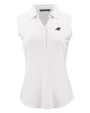 Carolina Panthers Americana Cutter & Buck Forge Eco Stretch Recycled Womens Sleeveless Polo White Mannequin